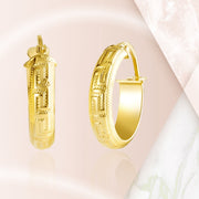 18K Real Gold Round Loop Earrings