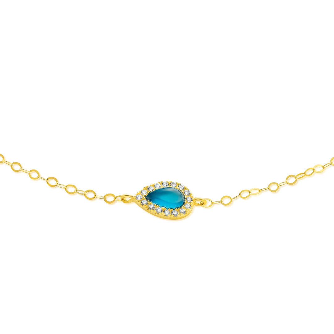 18K Real Gold Fine Stone Bracelet
