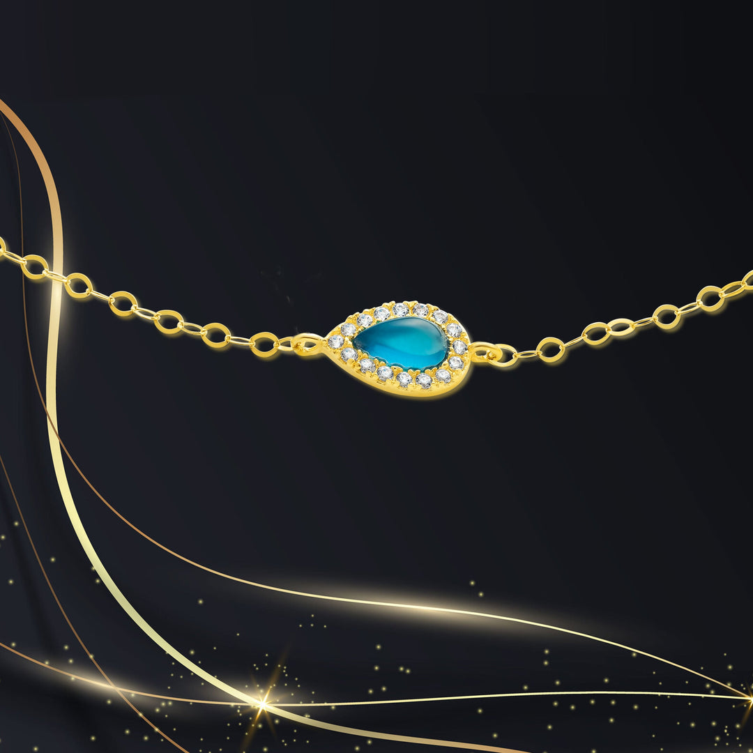 18K Real Gold Fine Stone Bracelet