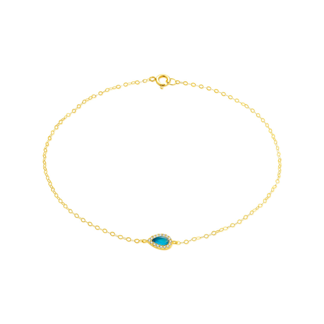 18K Real Gold Fine Stone Bracelet