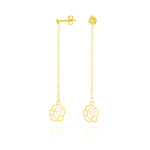 Load image into Gallery viewer, 18K Real Gold Hanging Flower Earring Set

