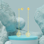 Load image into Gallery viewer, 18K Real Gold Hanging Flower Earring Set
