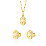 Load image into Gallery viewer, 18K Real Gold Oval Screw Jewelry Set
