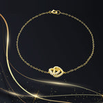 Load image into Gallery viewer, 18K Real Gold Double Heart Stone Bracelet