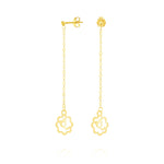 Load image into Gallery viewer, 18K Real Gold Hanging Flower Earring Set
