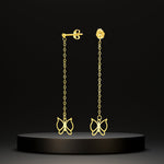 Load image into Gallery viewer, 18K Real Gold Hanging Butterfly Earring Set
