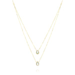 Load image into Gallery viewer, 18K Real Gold 2 Layer White Stone Necklace
