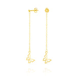 Load image into Gallery viewer, 18K Real Gold Hanging Butterfly Earring Set
