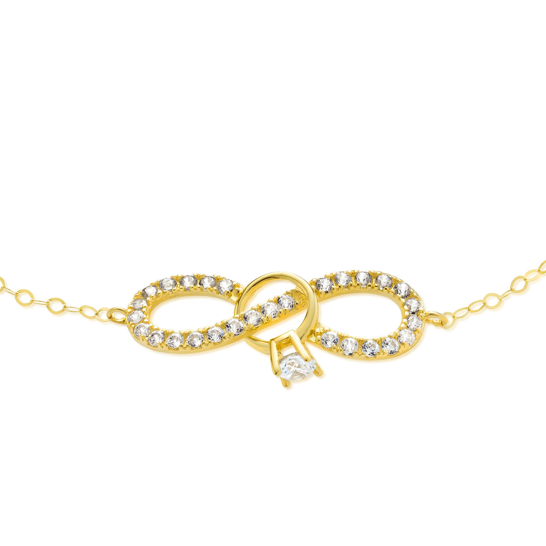 18K Real Gold Infinity Stone Bracelet
