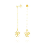 Load image into Gallery viewer, 18K Real Gold Hanging Flower Earring Set
