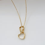 Load image into Gallery viewer, 18K Real Gold Double Heart Necklace
