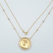 18K Real Gold Elegant Religious Necklace