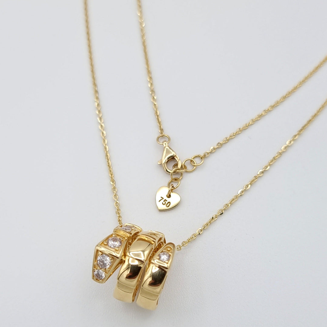 18K Real Gold Elegant Stone Necklace