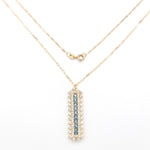 Load image into Gallery viewer, 18K Real Gold Sky Blue Stone Necklace

