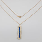 Load image into Gallery viewer, 18K Real Gold Blue Stone Necklace

