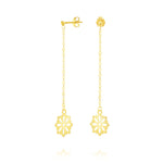 Load image into Gallery viewer, 18K Real Gold Hanging Flower Earring Set
