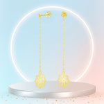 Load image into Gallery viewer, 18K Real Gold Hanging Flower Earring Set

