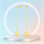 Load image into Gallery viewer, 18K Real Gold Hanging Flower Earring Set
