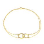 Load image into Gallery viewer, 18K Real Gold Double Layer Circle Stone Bracelet