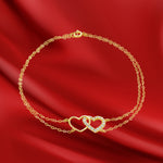 Load image into Gallery viewer, 18K Real Gold Double Layer Heart Stone Bracelet