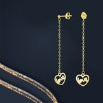 Load image into Gallery viewer, 18K Real Gold Hanging Heart Love Earring Set
