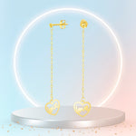 Load image into Gallery viewer, 18K Real Gold Hanging Heart Love Earring Set
