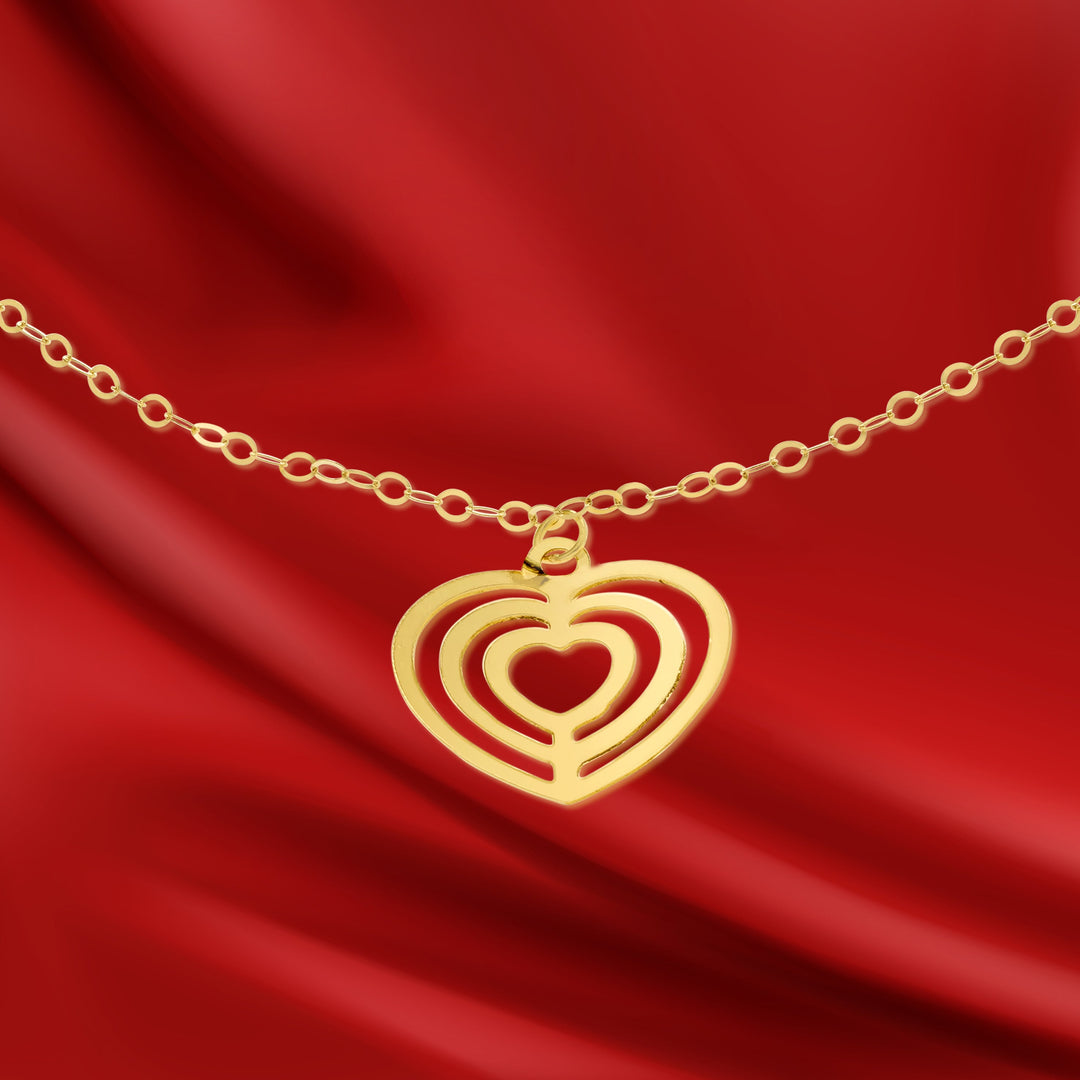 18K Real Gold Fine Heart Bracelet