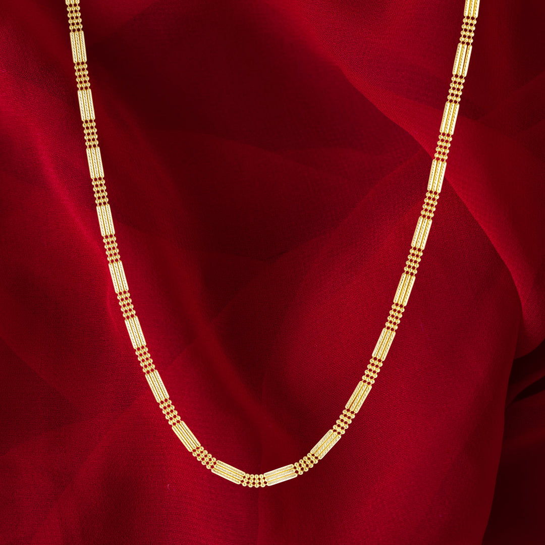 18K Real Gold 1 Color Layer Seed Chain