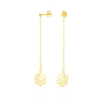 Load image into Gallery viewer, 18K Real Gold Hanging Flower Earring Set

