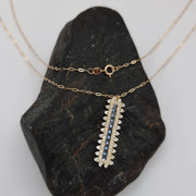 18K Real Gold Sky Blue Stone Necklace