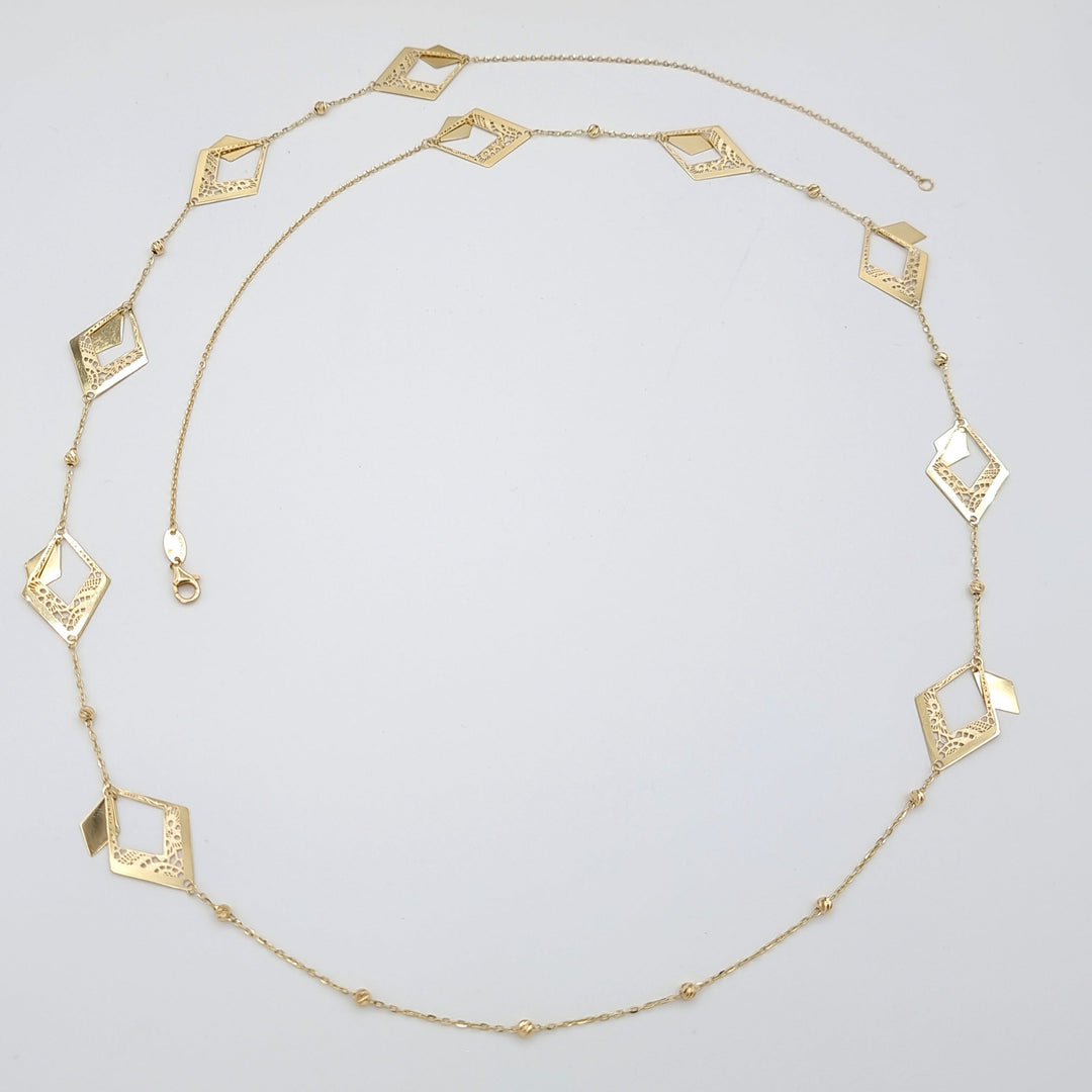 18K Real Gold Long Necklace
