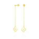 Load image into Gallery viewer, 18K Real Gold Hanging Heart Flower Earring Set
