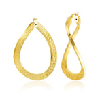 Load image into Gallery viewer, 18K Real Gold Twisted Loop Earrings