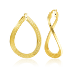 Load image into Gallery viewer, 18K Real Gold Twisted Loop Earrings