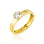 Load image into Gallery viewer, 18K Real Gold Fine Round Stone Ring
