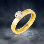 Load image into Gallery viewer, 18K Real Gold Fine Round Stone Ring
