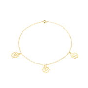 18K Real Gold Fine Flower Bracelet