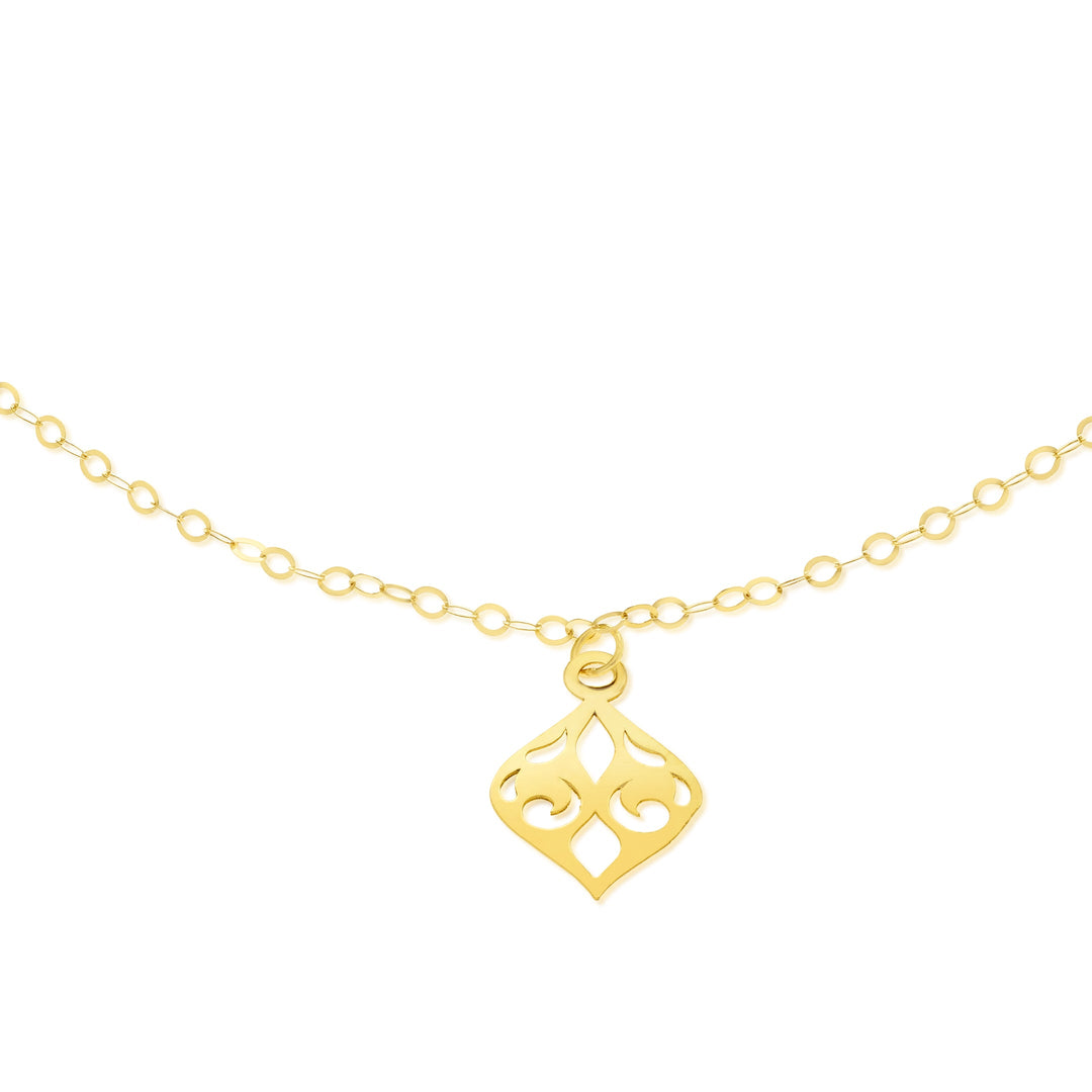 18K Real Gold Fine Leaf Bracelet