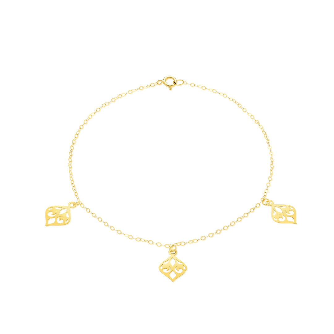 18K Real Gold Fine Leaf Bracelet