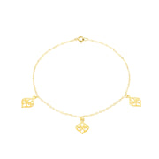 18K Real Gold Fine Leaf Bracelet