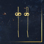 Load image into Gallery viewer, 18K Real Gold Hanging Infinity Earrings