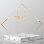 Load image into Gallery viewer, 18K Real Gold Hanging Infinity Earrings