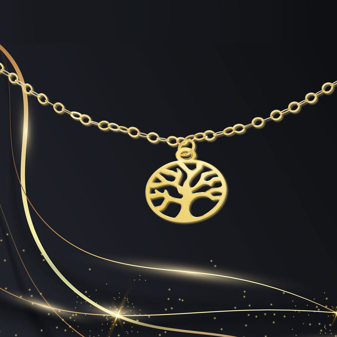 18K Real Gold Fine Tree Bracelet