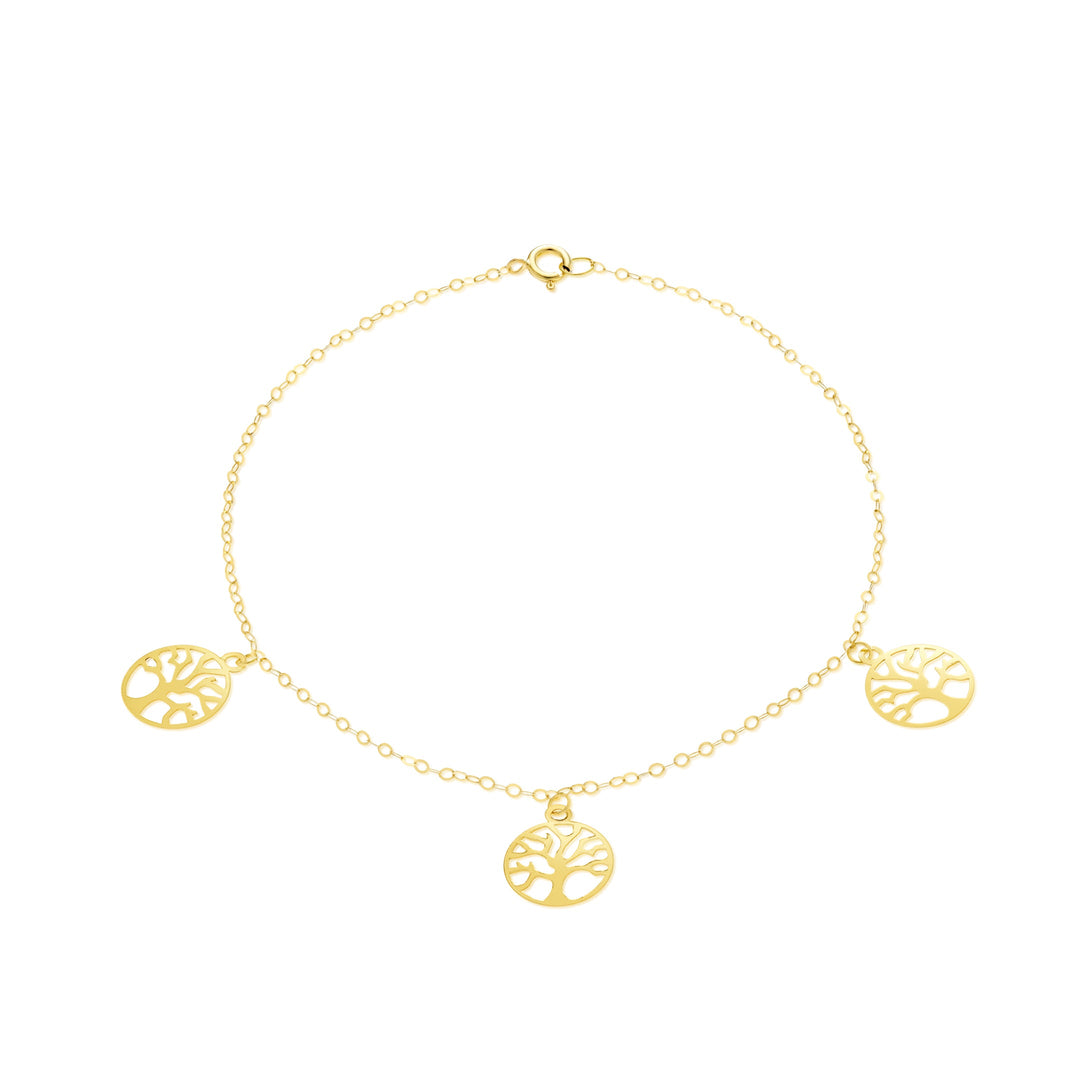 18K Real Gold Fine Tree Bracelet