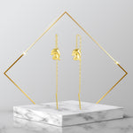 Load image into Gallery viewer, 18K Real Gold Hanging Dolphin Earrings