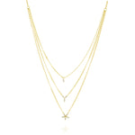 Load image into Gallery viewer, 18K Real Gold 3 Layer Stone Necklace
