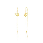 Load image into Gallery viewer, 18K Real Gold Hanging Double Heart Earrings