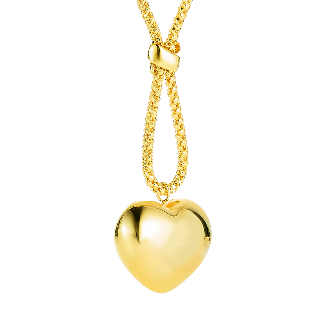 18K Real Gold Elegant Heart Necklace