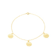 18K Real Gold Fine Flower Bracelet