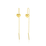 Load image into Gallery viewer, 18K Real Gold Hanging Heart Earrings